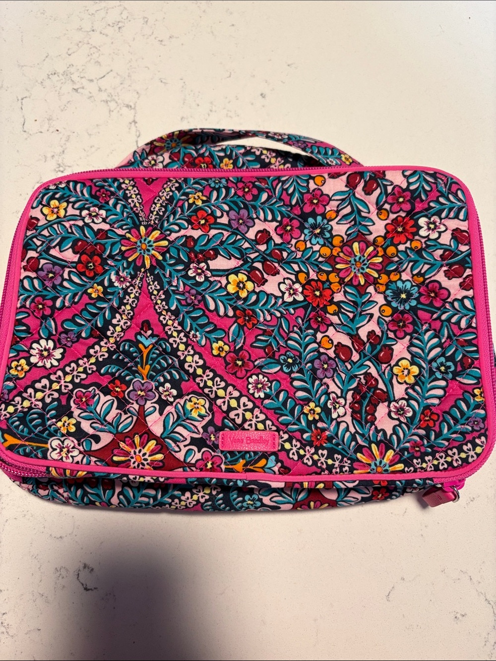 Vera Bradley Magenta Floral Quilted Cosmetic Case